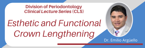 Header for the upcoming Clinical Lecture Series webinar, featuring Dr. Emilio Arguello