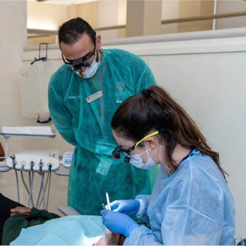 Kelly Suralik, DMD20, working on a patient in the Harvard Dental Center