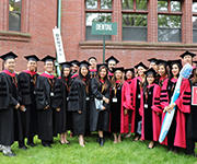 advanced grad students at commencement
