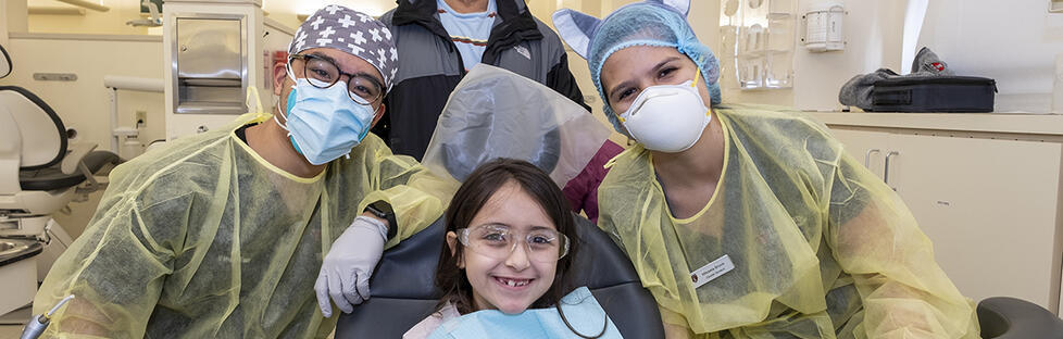 child with dental students