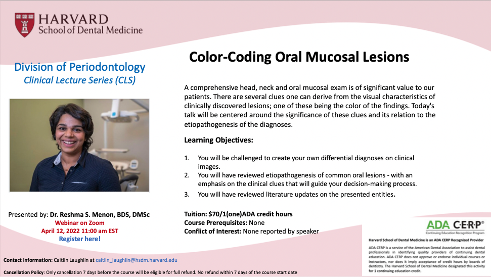 Color Coding Oral Mucosal Lesions