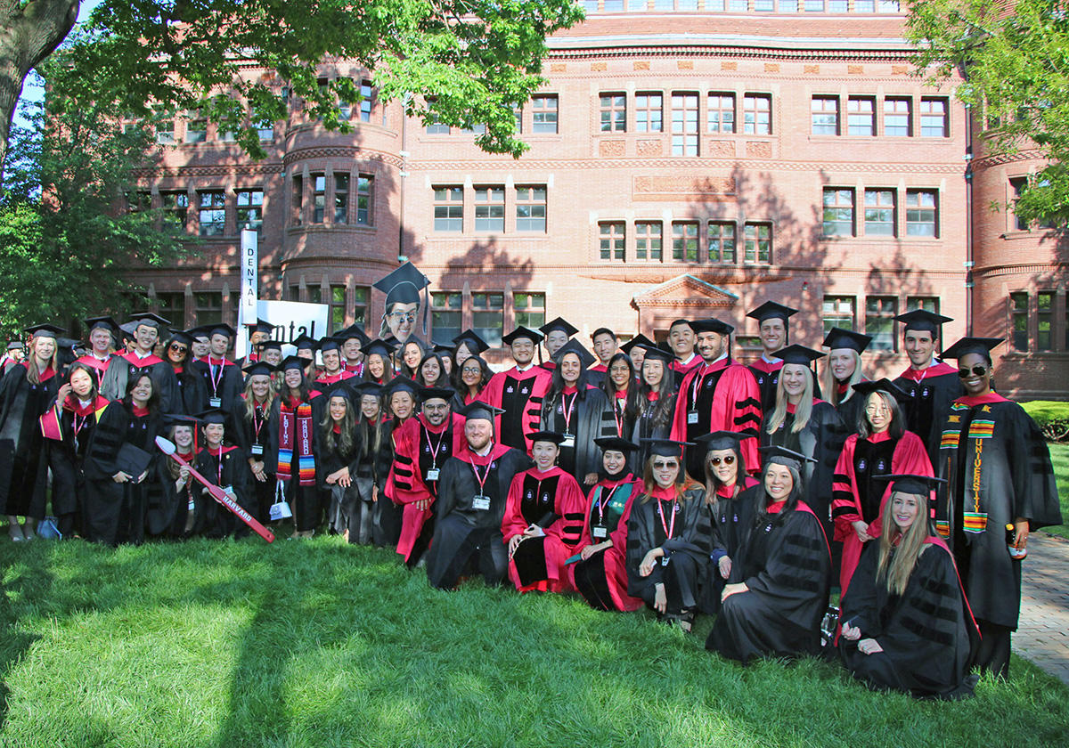 group photo of AGE and DMD graduates in Harvard Yard