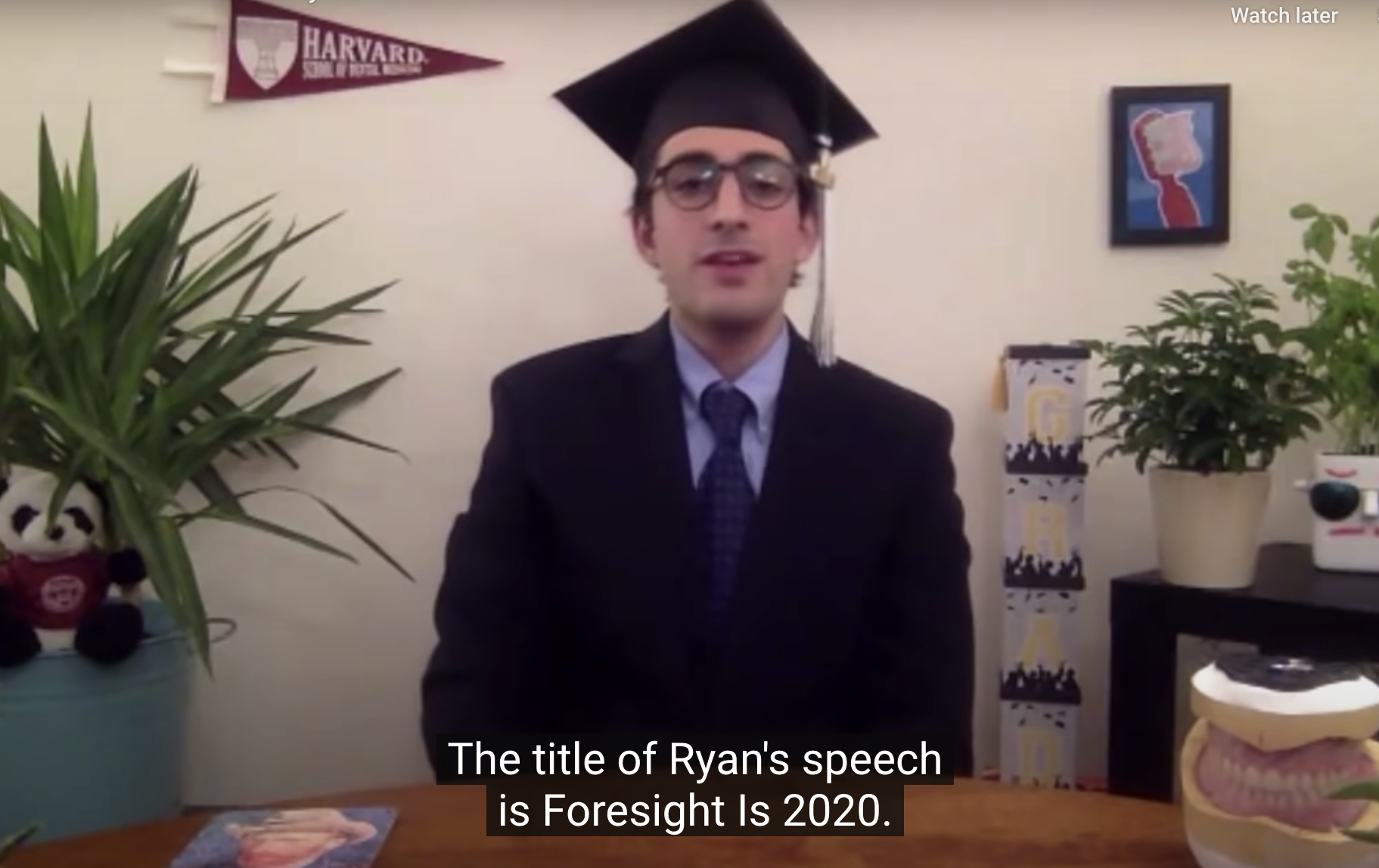 video screenshot of Ryan Lisann giving speech
