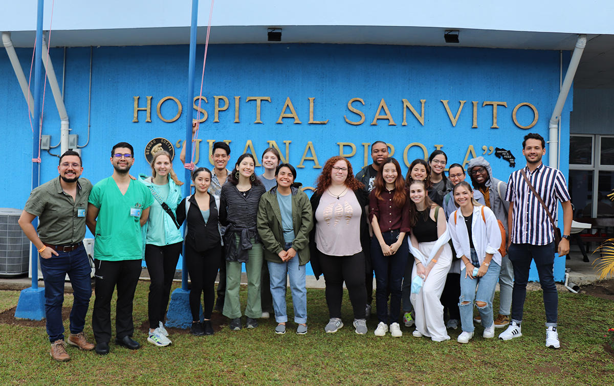 group photo outside San Vito hospital